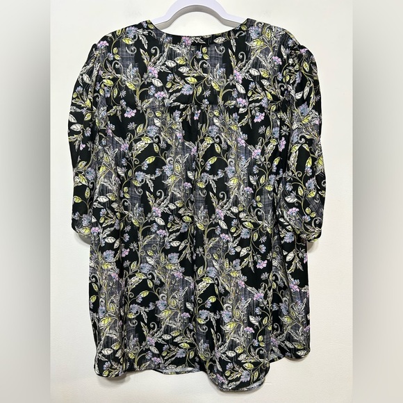 New Without Tag Torrid Harper Georgette Floral Ruched Sleeve Blouse - Picture 8 of 14